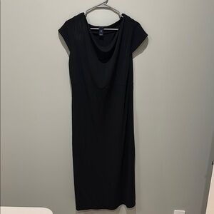 GAP Black Sheath Midi Dress with Cowl Neck